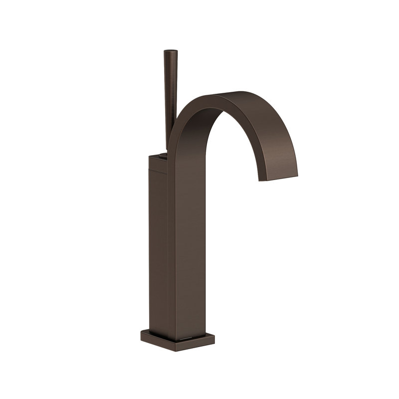 Secant Single Hole Bathroom Faucet with Drain Assembly, English Bronze