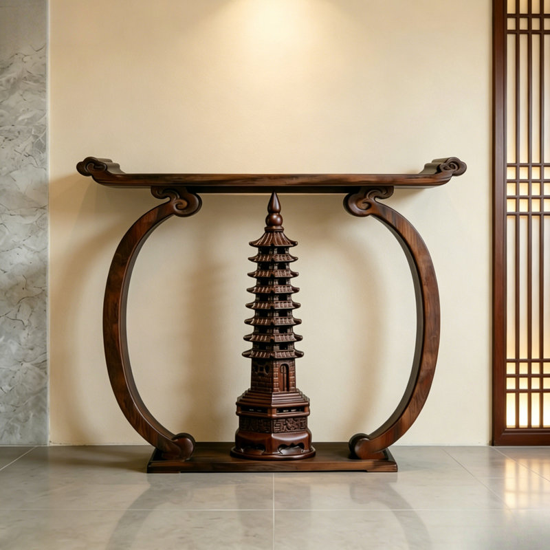 Console en bois massif de style moderne, 35.4" H x 55" W x 15.7" D