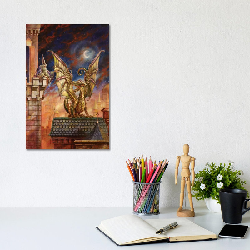 Dragon's Fire II by Myles Pinkney - Wrapped Canvas Gallery-Wrapped Canvas Giclée, 20.32 cm H x 30.48 cm W