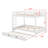 Queen Bunk Bed With Trundle, Heavy Duty Bunk Beds Frame With Ladder And Full Length Guardrail-1904605864
