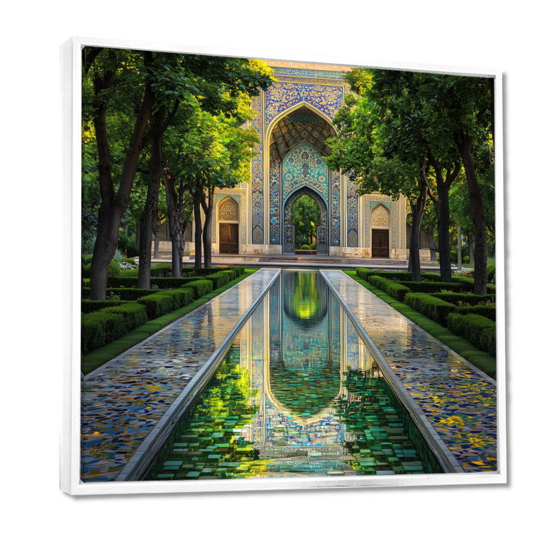 «Persian Gardens Teheran II», art mural impression de paysage, H 16 po x l 16 po, Blanc