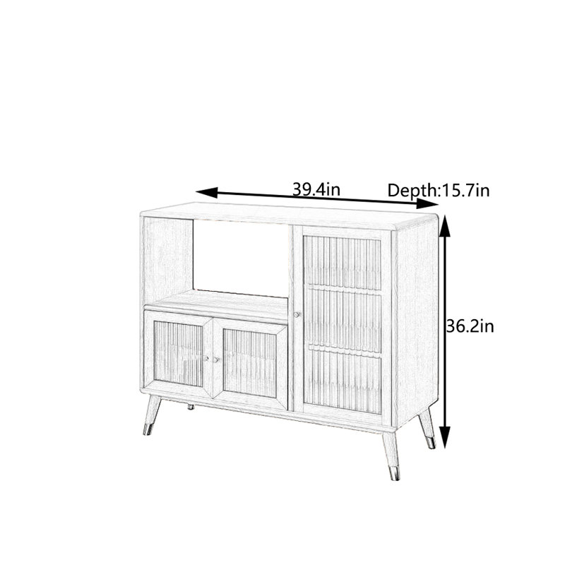 Buffet Modern Minimalist, Noyer