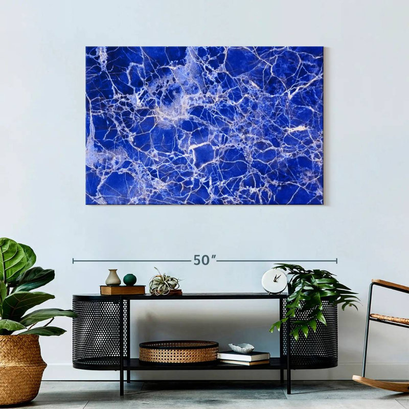 Avery Webbed Marble Blue Abstract, 30" H x 45" W