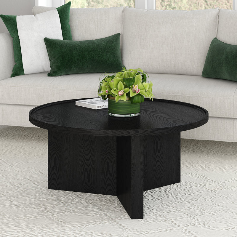 Buril Pedestal Coffee Table, Black