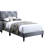 Contemporary Twin Size Bed, Grey Velvet Upholstered With Adjustable Headboard For A Youth-Oriented Bedroom Modern Charming-536835512-536835513