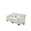Canapé 2 places pour le salon, canapé 2 places en chenille avec 2 coussins lombaires et 2 coussins décoratifs, chenille blanc-850964745