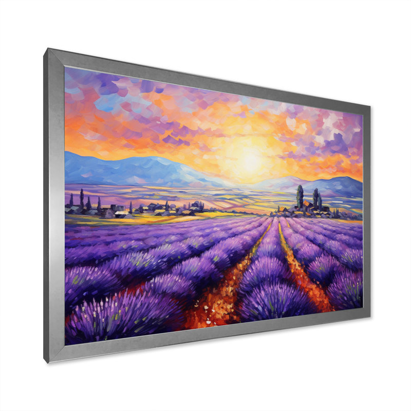 Vangogh Lavender Fields I, encadré sur toile par Vincent Van Gogh, peinture, H 34 po x l 44 po x P 1,5 po