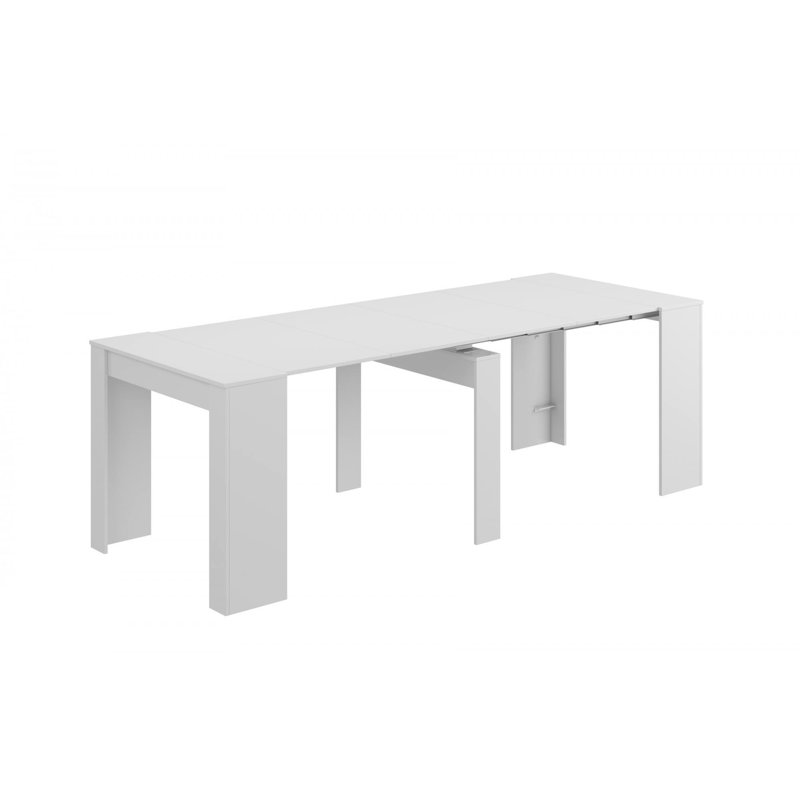 Console Table Compton With Multipurpose Extensions 51/237X90H78 Cm, Glossy White