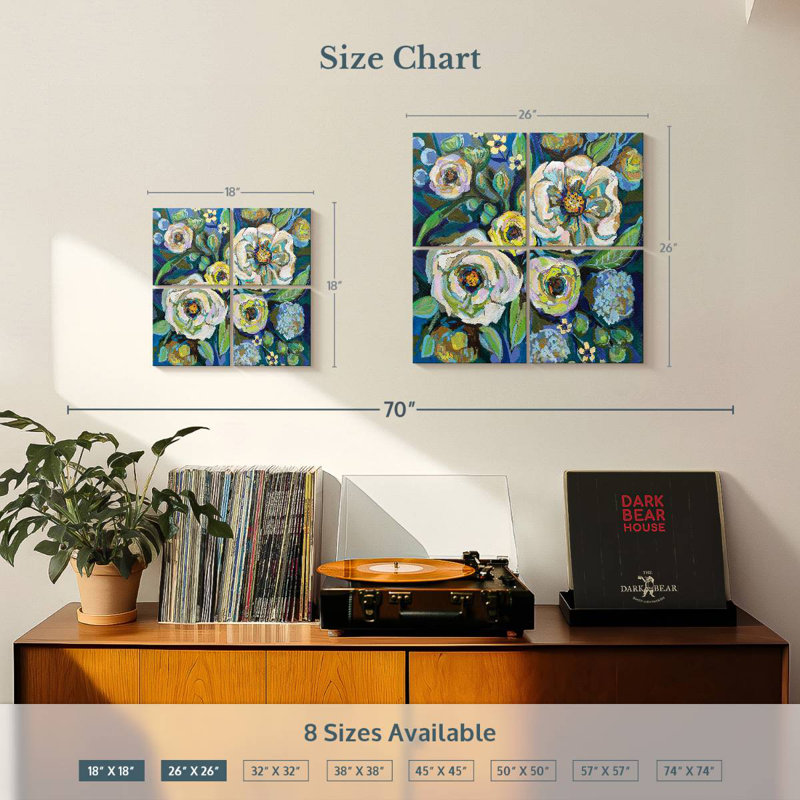 Floral océan maison, H 26 po x l 26 po