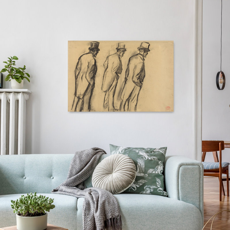 Trois études de Ludovic Halévy debout, vers 1880. Estampe d'art mural contemporaine abstraite impressionniste.