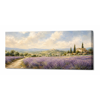 Soft Provence Lavender Valley Wrapped Canvas Wall Art