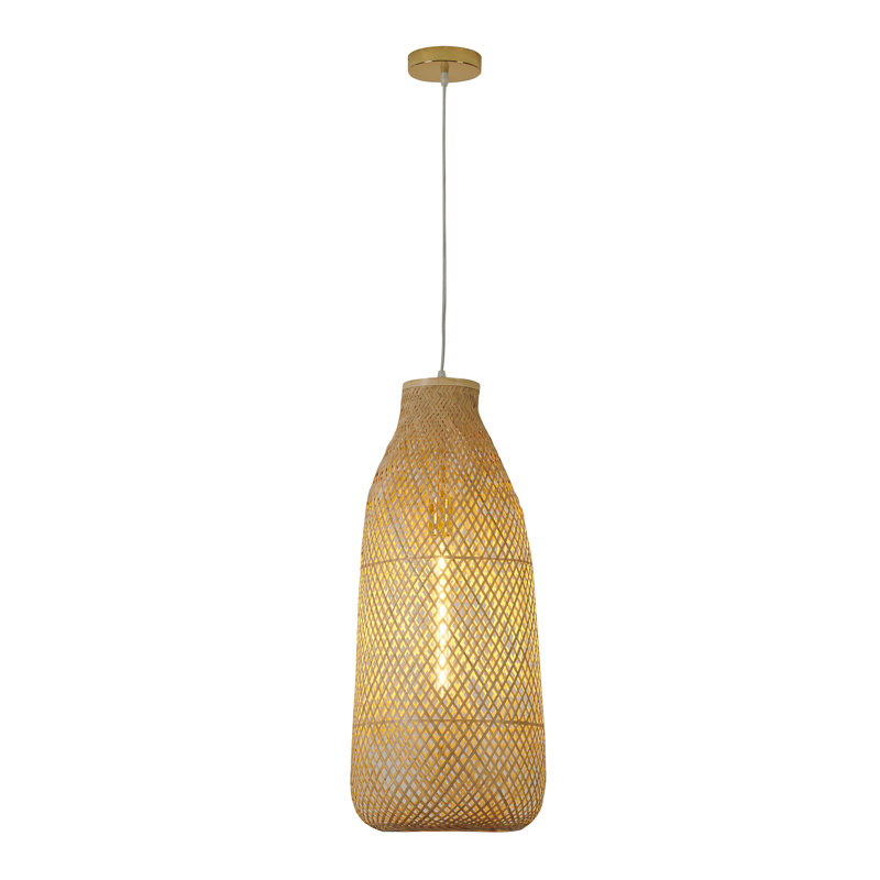 Luminaire suspendu en bois de bambou 1 lumière Chiquita