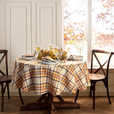 Tocarro Plaid Thanksgiving Cotton Tablecloth