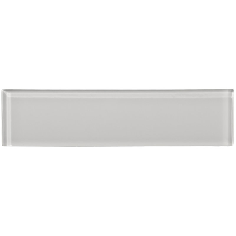 2 po x 8 po Carrelage en verre, Gris brumeux brillant