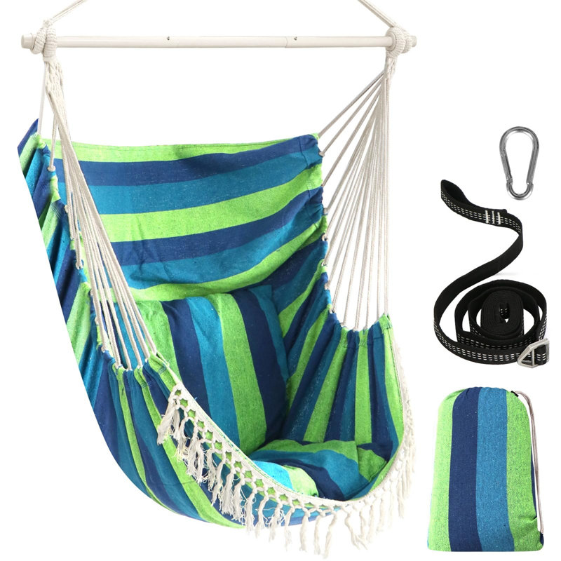 Cannell Swing Chair, Blue/Green
