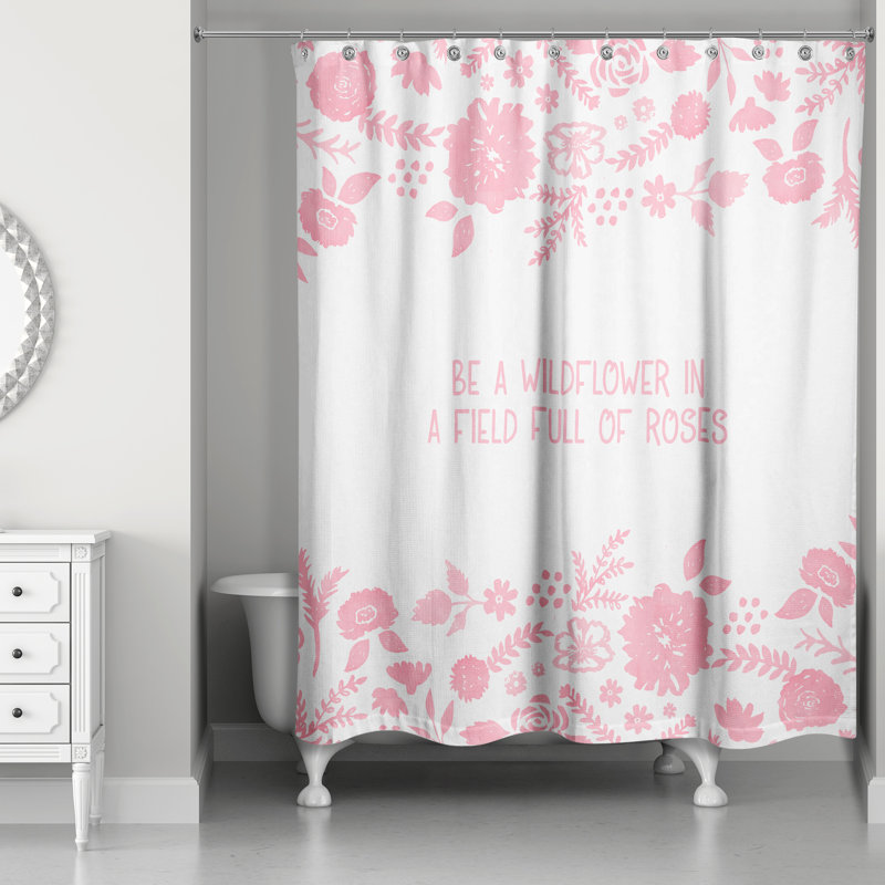 Rideau de douche simple à motif floral