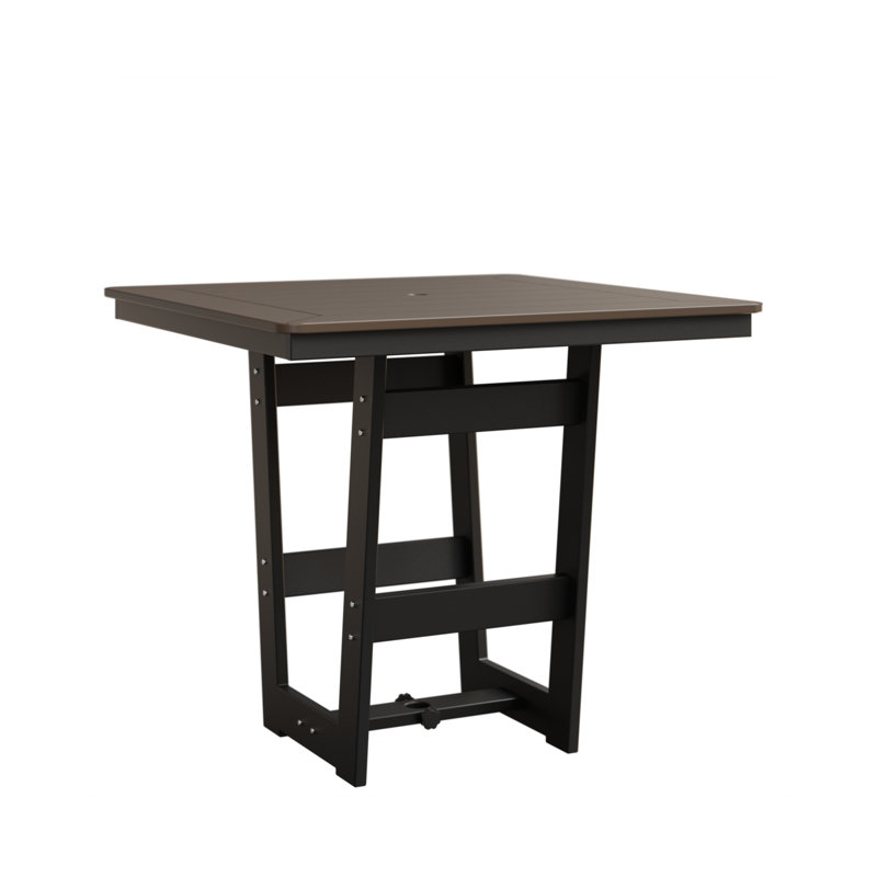 Hudson Outdoor Square Bar Table, Matte Black, Clay