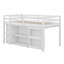 Lit mezzanine simple avec armoire à tiroirs, armoire à tablettes et bureau à tiroirs-849244445