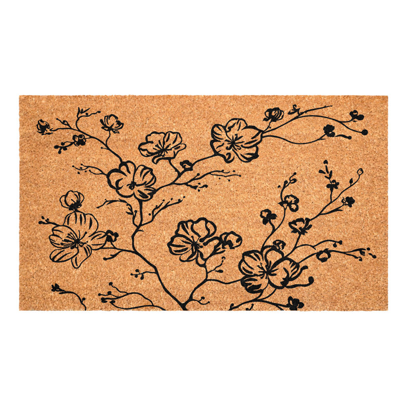Midnight Blossoms Doormat, 24" x 36"