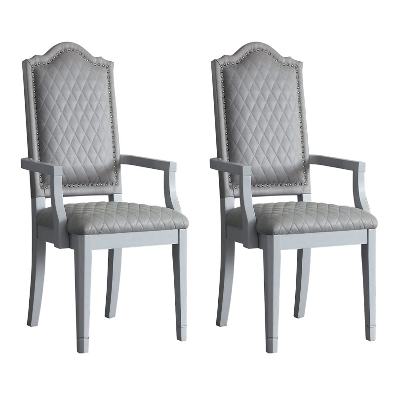 Fauteuil rembourré gris et gris Sarek, Gris, Gris perle
