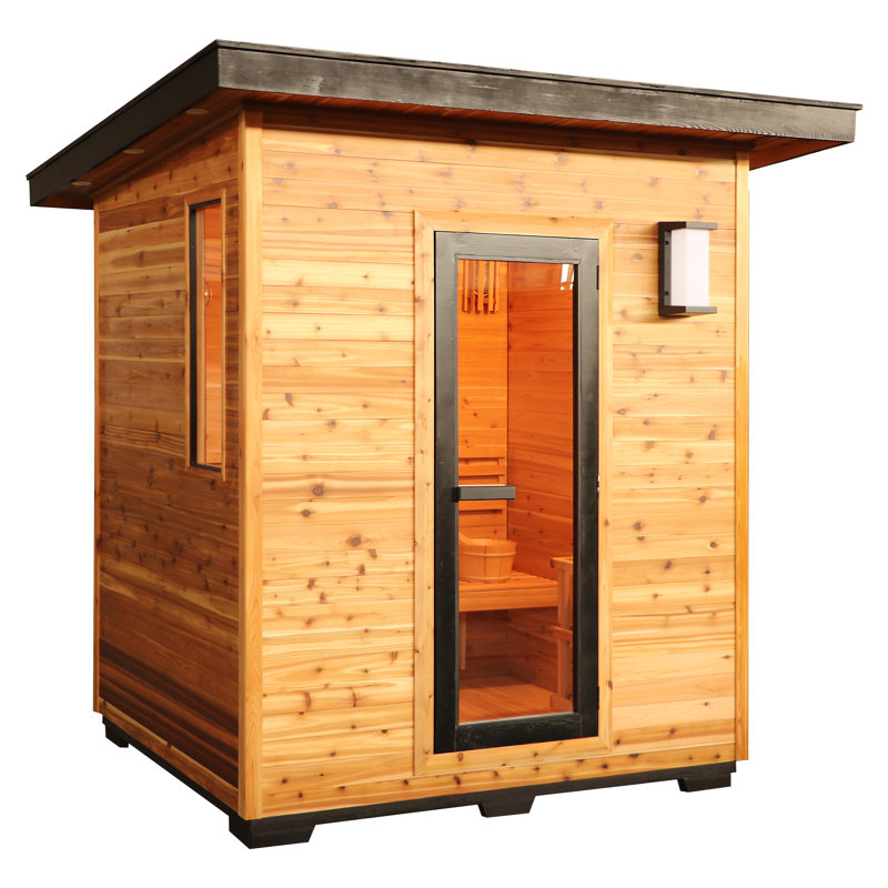 Seneca 3-person Outdoor Contemporary Wet Dry Sauna With 6.0 Kw Harvia Heater