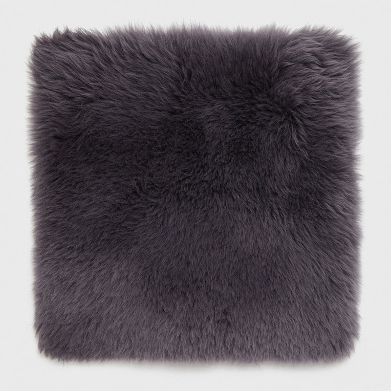 Teton Sheepskin Scatter Cushion Cover, Grey