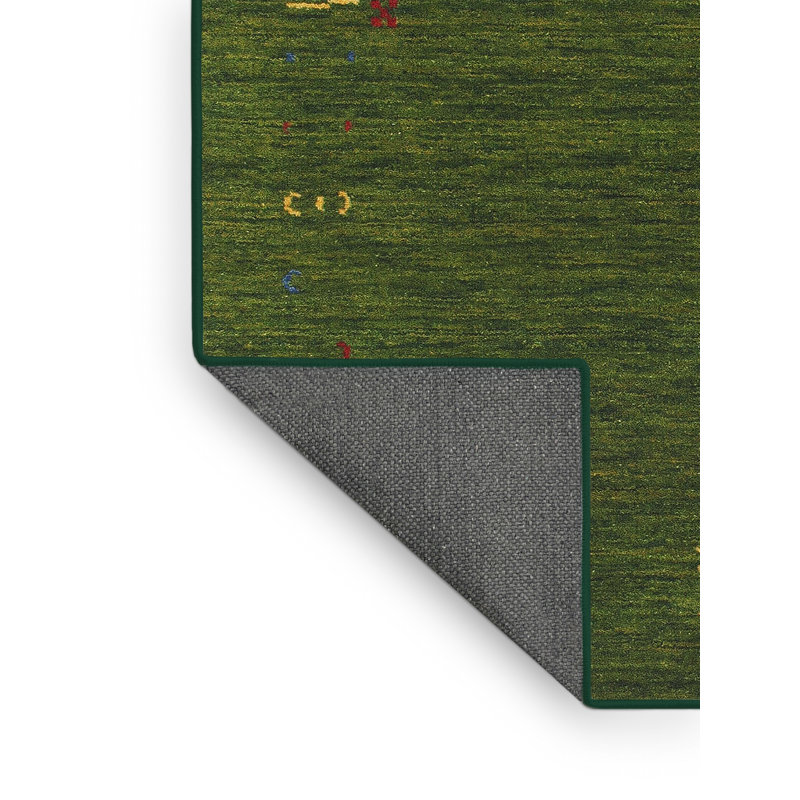 Tapis de zone vert contemporaine, Rectangle 6 pi x 9 pi