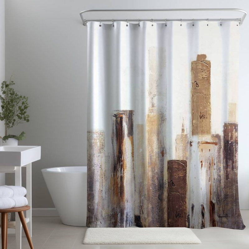 Shower Curtain CI137 – Polyester Shower Curtain, Dye Sublimation Print, 71" W × 74" L