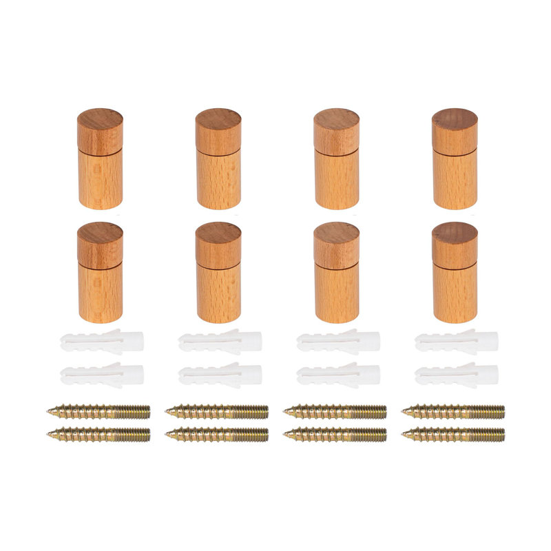 Entretoises en bois de hêtre Outwater, tonneau de 1 po de diamètre x 1-1 / 4 po, finition naturelle, utilisation à l'intérieur, quincaillerie de fixation incluse