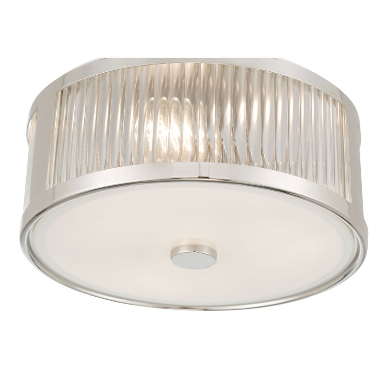Plafonnier encastré 3 lumières 11,75 po Gabrie, Nickel poli