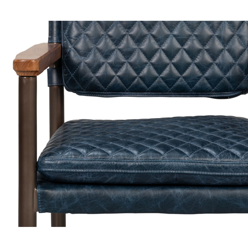 The Harley Leather Arm Chair, Chateau Blue