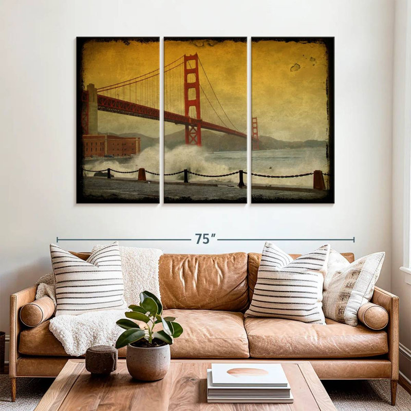 Lilie Grunge San Francisco Bridge, 32" H x 50" W