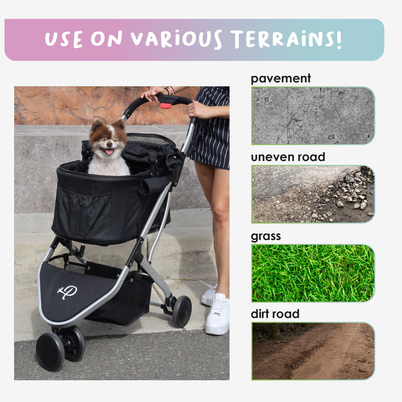 Desert Rose 3-in-1 Pet Stroller with Spacious Interior