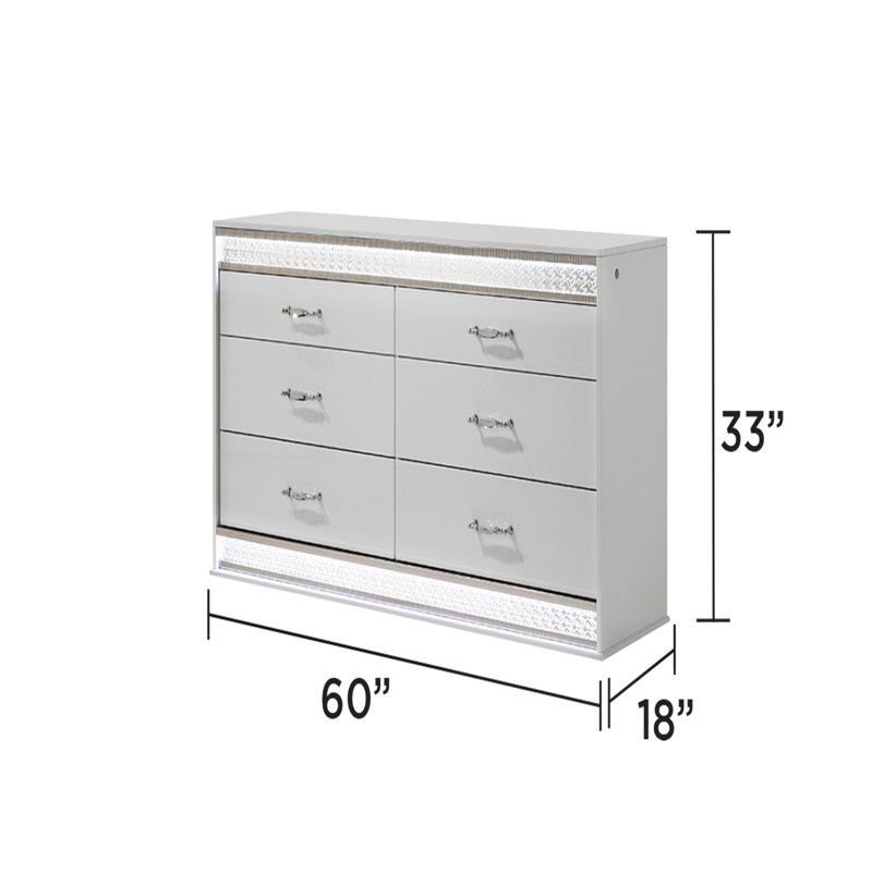 Commode à 6 tiroirs de style moderne en bois