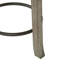 Tabouret de comptoir revêtu de tissu texturé gris avec plaque de protection en bronze foncé
