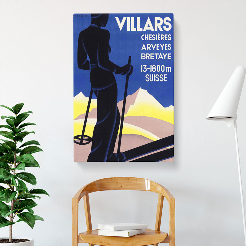 Vintage Skiiing Advertisement Vol.1 - Wrapped Canvas, 60cm H x 40cm W x 3cm D