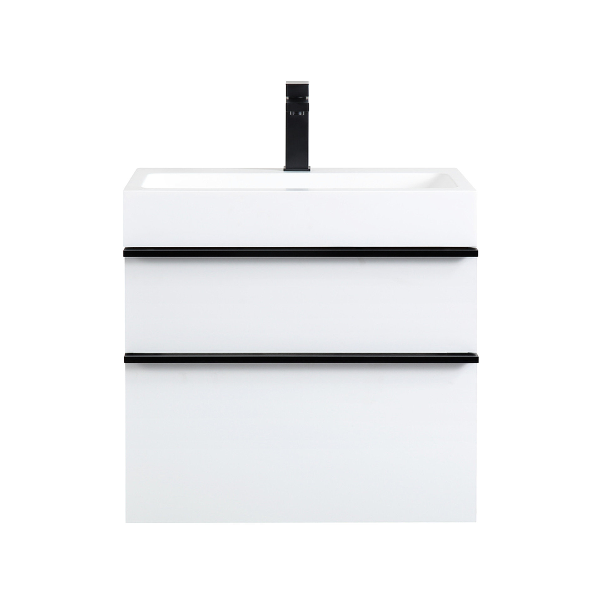 Hokku Designs White Wall Mounted 30 Inch Bathroom Vanity, Pre-Assembled ...