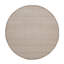 Tapis brun castor 8 pi x 8 pi, motif moderne panaché noué à la main, laine naturelle non tissée, tissage plat empilé, ton sur ton, texturé, rond, tapis oriental