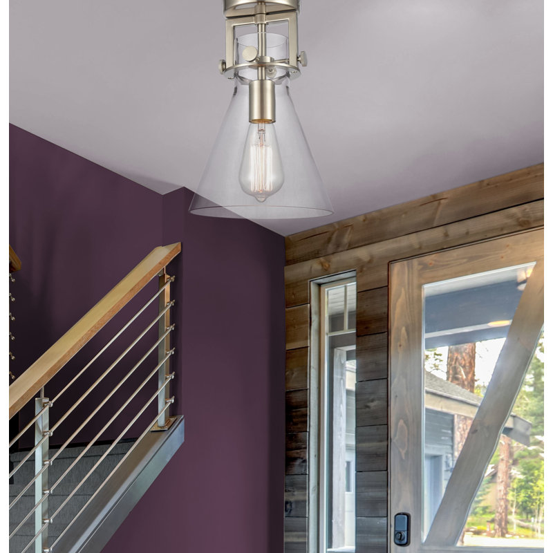 Borgen Glass Semi Flush Mount, Brushed Satin Nickel