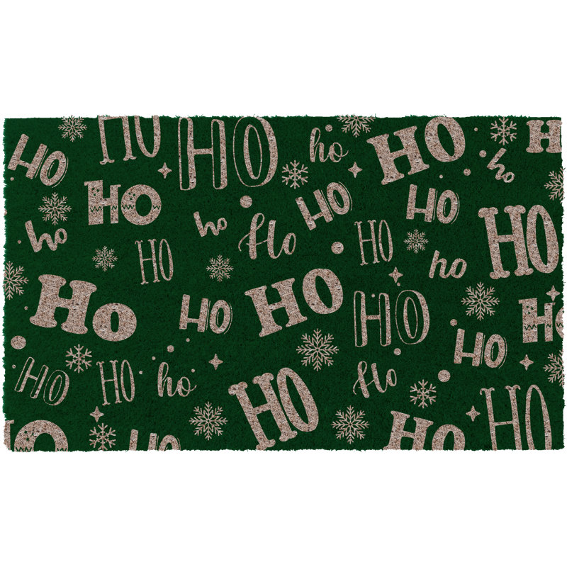 Tapis d'extérieur antidérapant Ho Ho Ho, L 22 po x L 36 po, Vert
