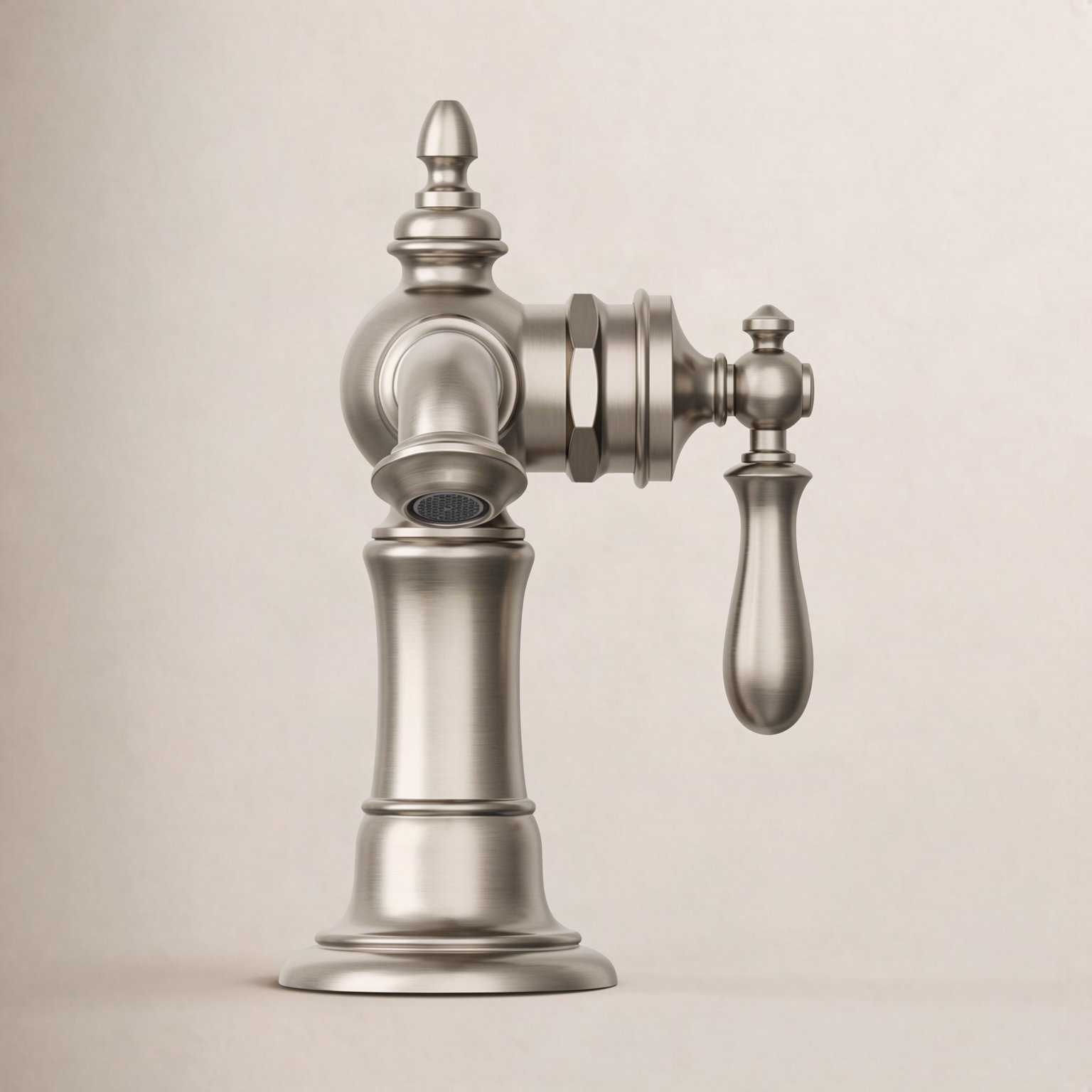 Artifacts Single-Hole Bathroom Faucet with Drain, Vibrant Brushed Nickel