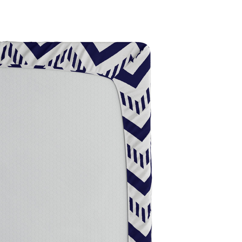 Drap-housse Zig Zag, Drap-housse de taille double, Chevron marine