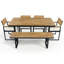 Ensemble de salle à manger 6 pièces en bois d'acacia-1855045805