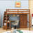 Full Wood Loft Bed with Desk, Wardrobe, Drawer, Shelves and Charging Station-846864096