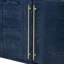 Buffet antique bleu marine avec tablettes réglables et poignées dorées pour des solutions de rangement élégantes