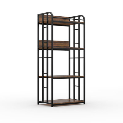 Adjustable 4-Tier Metal Bakers Rack - Premium Freestanding Microwave Shelf for Kitchen with Adjustable Shelf Heights, Heavy-Duty Metal Frame & Space-Saving Open Storage