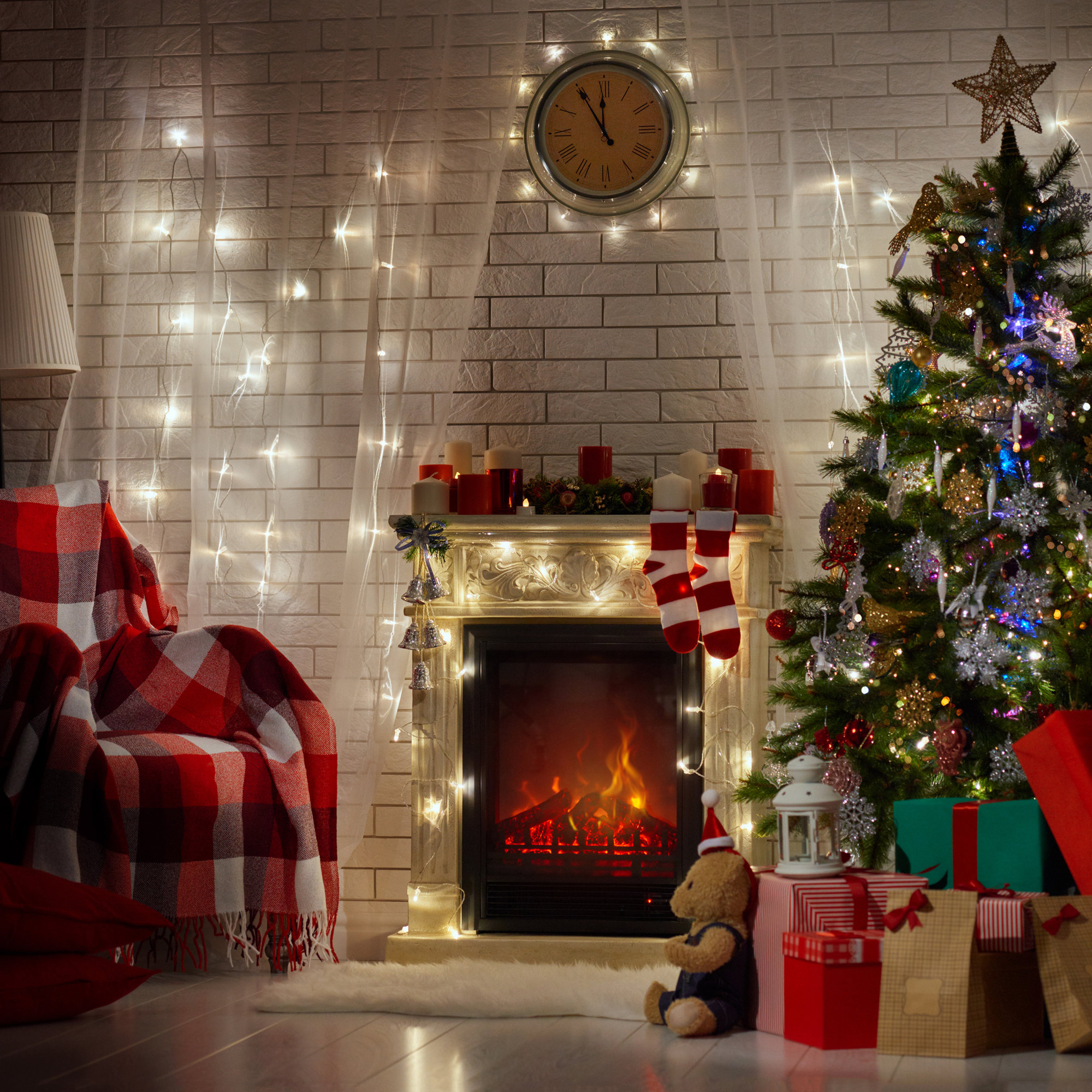 Mini Christmas String Light Set, 300, Clear/White, 552"