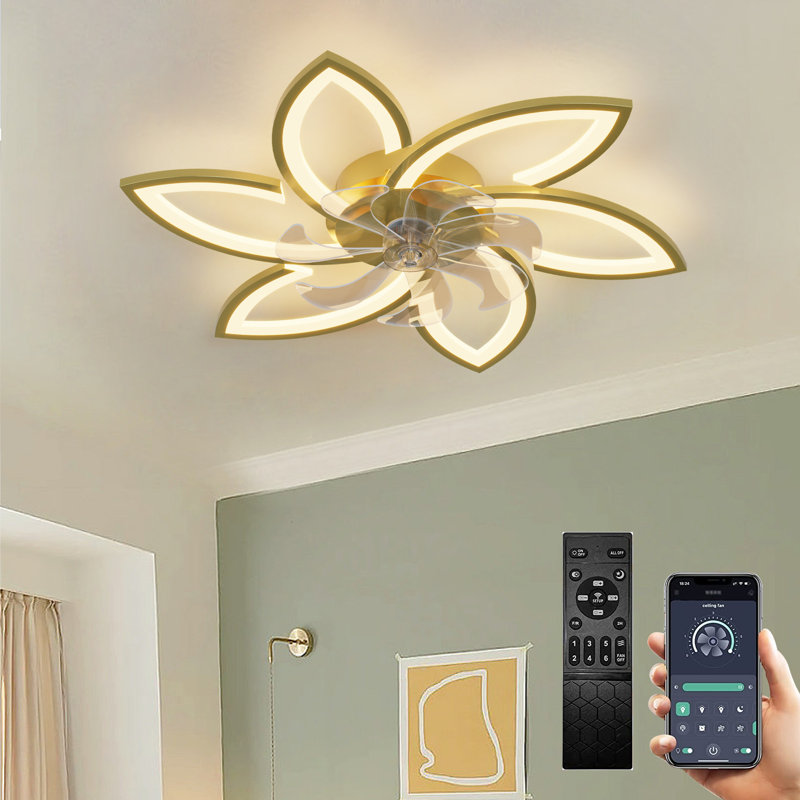 Ventilateur de plafond avec lumières, ventilateur de plafond à profil bas avec lumières, ventilateur de plafond à intensité variable moderne