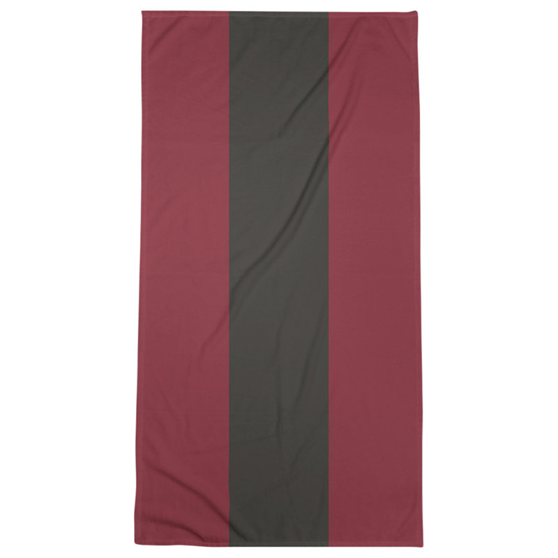 Lightweight Bath Towel, Brick Red/Black/Brick Red, Microfiber