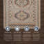 Tapis oriental rectangulaire en polyester tissé à la machine ivoire / terre cuite Presli-1669618977